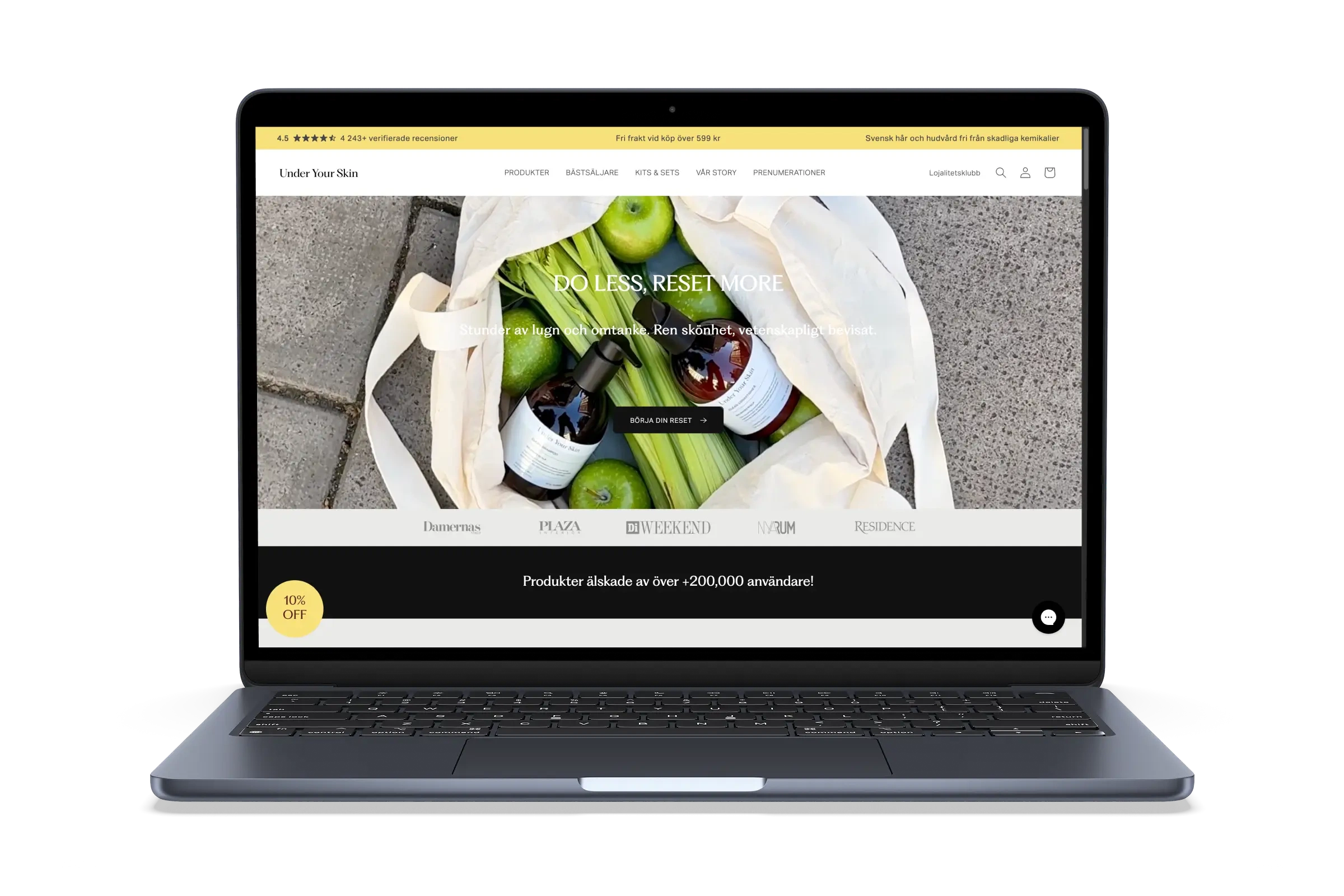 Preview of the Under Your Skin platform